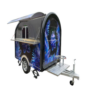 2.3m (7.5ft) Black round food trailer