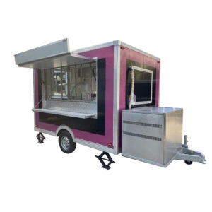 3m（10ft）Squqre pink,black food trailer