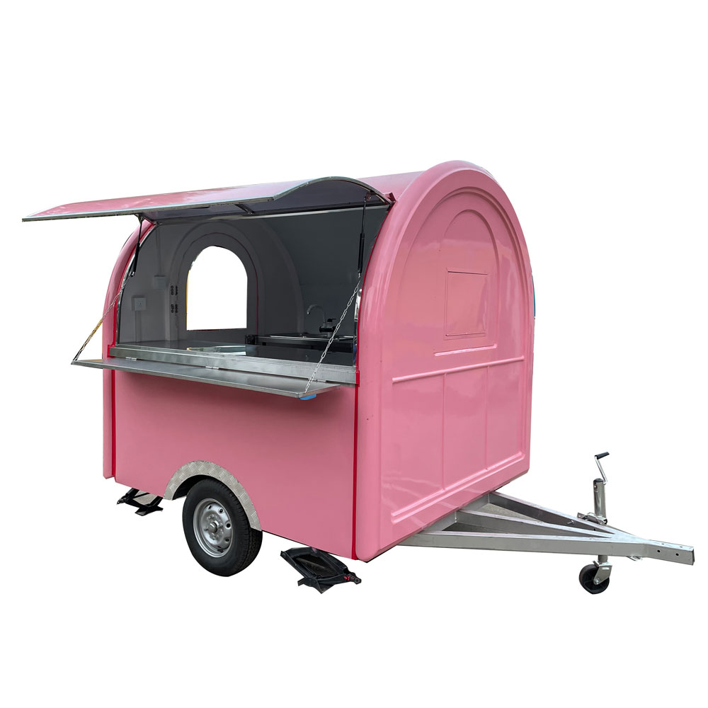 2.3m(7.5ft)Round pink food trailer